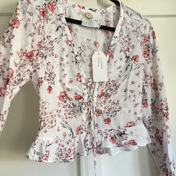 PB Blue Life lillia top in ivory floral NWT size S - Picture 6 of 13